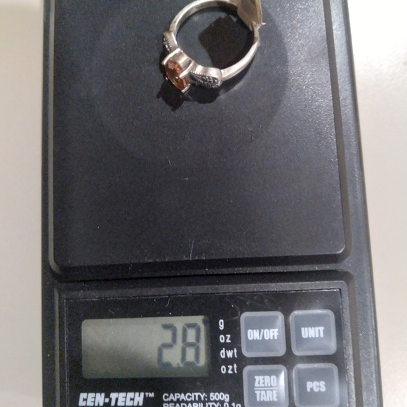 $10💎🎁NEW💥 925 S/S Size 6 Oval Imperial Topaz CZ/ Marcasite Baguette ring💍 - Picture 9 of 11